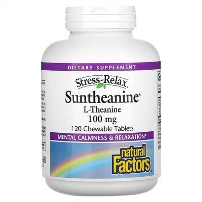 Natural Factors, Suntheanine, 100 mg , 120 Chewable Tablets