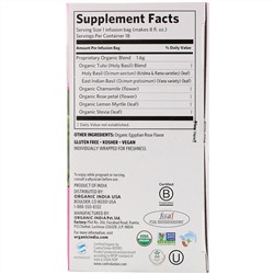 Organic India, чай с тулси, сладкая роза, без кофеина, 18 пакетиков, 28,8 г (1,01 унции)