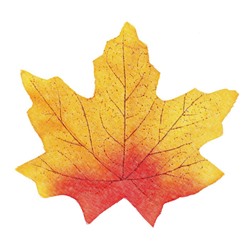 Декор «Осенний лист», набор 50 шт., жёлтый с оранжевыми концами, листик 8×8 см