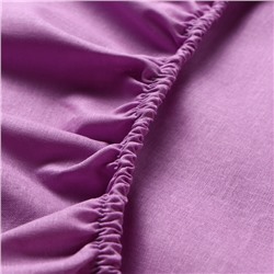 Простыня на резинке 2-спальная «Этель», 180×200+25 см, сиреневая, поплин