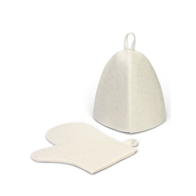 Набор для бани, 2 предмета, однотонные: шапка, рукавица, МИКС