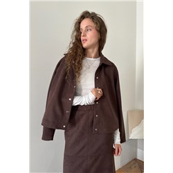 Жакет эко-замша  BASE101/02/Коричневый