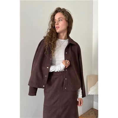 Жакет эко-замша  BASE101/02/Коричневый