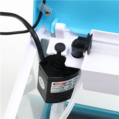 Аквариум SeaStar HX-180F, 3.5 л, в комплекте: LED-лампа, фильтр, синий