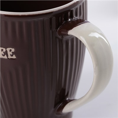 Кружка керамическая Доляна Coffee, 270 мл, цвет коричневый