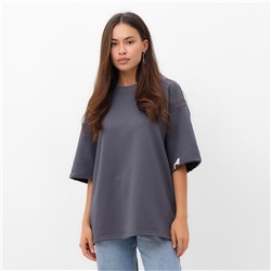 Футболка женская с нашивкой MIST Base, цвет графит, размер 42