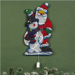 Светодиодная фигура «Дед Мороз и снеговик» 24×45 см, пластик, 220 В, свечение мульти (RG/RB)