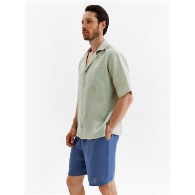 Рубашка мужская с коротким рукавом MIST, размер 54, бледно-зелёная