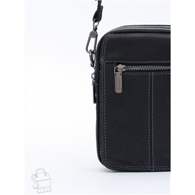 Сумка мужская кожаная 8611S black Fuzhiniao  в Новосибирске