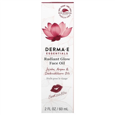 Derma E, SunKiss Alba, масло для сияния и блеска кожи лица, масла жожоба, аргана и облепихи, 60 мл (2 жидк. унции)