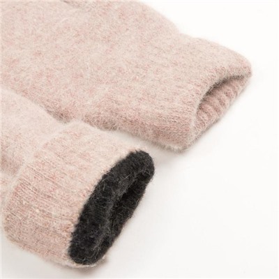 Варежки женские MINAKU однотонные, размер 6.5, бежевые