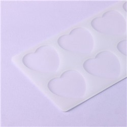 Форма для шоколада «Сердечки», силикон, 8 ячеек, 23.5×11.5×0.3 см, прозрачная