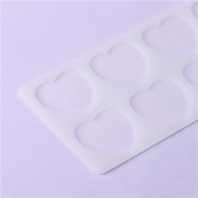 Форма для шоколада «Сердечки», силикон, 8 ячеек, 23.5×11.5×0.3 см, прозрачная