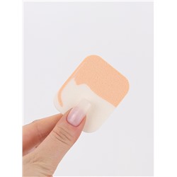 Спонж для макияжа, 5.5×4.5 см, белый, бежевый