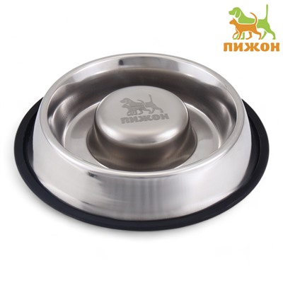 Миска «Медленное кормление», 950 мл, на нескользящей основе, металл