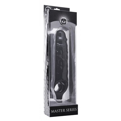 Чёрная увеличивающая насадка на член Mamba Cock Sheath Packaged - 16,5 см.