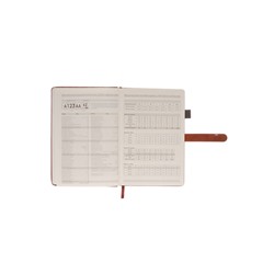 Ежедневник недатированный формат А5, 80л, линия, с ручкой, подар коробка, Коричневый