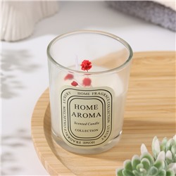 Ароматическая свеча в стакане Sweet Love, белый чай, цветы, 5.5×6.5 см, МИКС