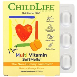 ChildLife, Multi Vitamin SoftMelts со вкусом натурального апельсина, 27 таблеток