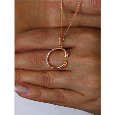 Подвеска-буква из золочёного серебра с фианитами - С 925 пробы п3-451-10з200