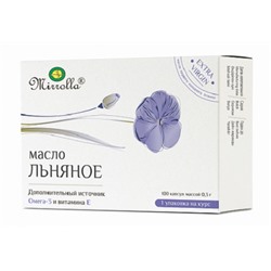 Масло Льняное первичного отжима Миролла 100 капс.