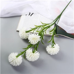 Цветы искусственные «Хризантема помпон», h=80 см, d=6 см, белые