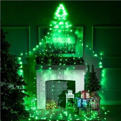 Светодиодная фигура «Ёлка» 3.5 м, пластик, 9 нитей, 31 В, свечение зелёное