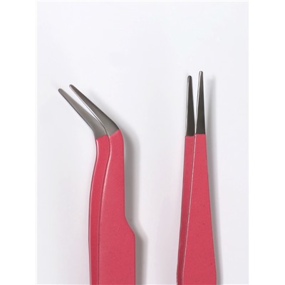 Пинцеты для наращивания ресниц, набор - 2 шт., МИКС