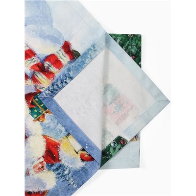 Набор новогодних салфеток «Этель. Рождественский вечер», 40×40 см - 4 шт., 100% хлопок, саржа 190 г/м²