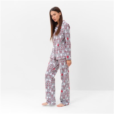 Пижама новогодняя женская (рубашка, брюки) KAFTAN «Скандинавия», размер 52-54