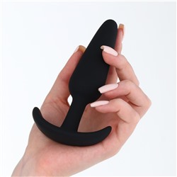 Черная силиконовая анальная пробка Soft-touch - 12,5 см.