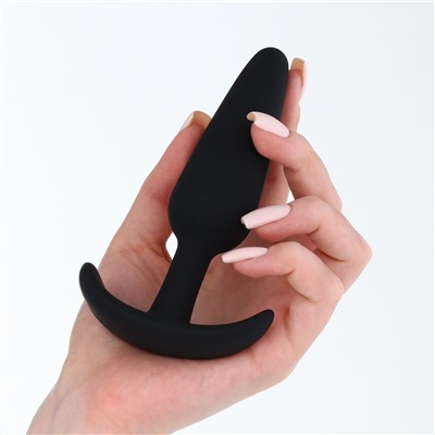 Черная силиконовая анальная пробка Soft-touch - 12,5 см.