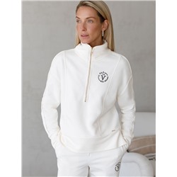 Джемпер с воротом на молнии из петельчатого  футера трехнитки с эластаном