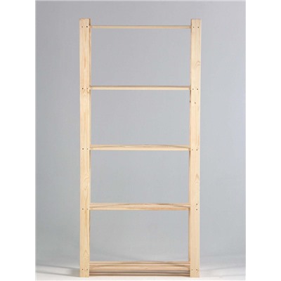 Стеллаж деревянный усиленный, 5 полок, 170×74×28 см