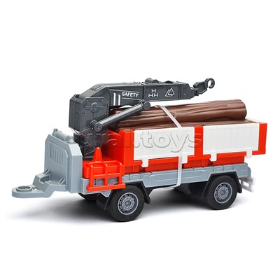 Машина "Погрузчик" с краном (свет, звук) в коробке