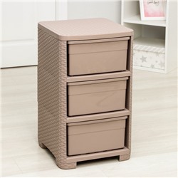 УЦЕНКА Комод 3-х секционный «Плетенка», 37.5×36×63 см, какао