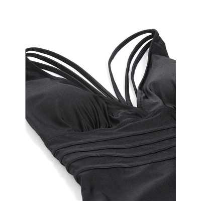 Купальник женский слитный с открытой спиной MINAKU, размер 46, чёрный