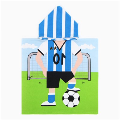 Полотенце-пончо детское махровое Крошка Я «Футболист», 60×120 см, микрофибра