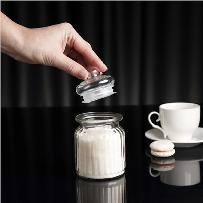 Банка для сыпучих Доляна «Лада», 250 мл, 7.5×12 см, стекло, прозрачная