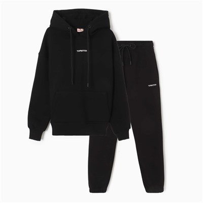 Костюм женский (толстовка, брюки) Little Secret, чёрный, размер 46 (L)