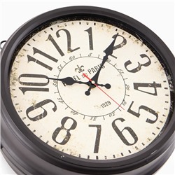 УЦЕНКА Часы настенные интерьерные «Вокзальные», двусторонние, на подвесе, 55×50 см, от батареек 2×АА