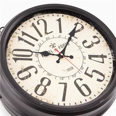 УЦЕНКА Часы настенные интерьерные «Вокзальные», двусторонние, на подвесе, 55×50 см, от батареек 2×АА