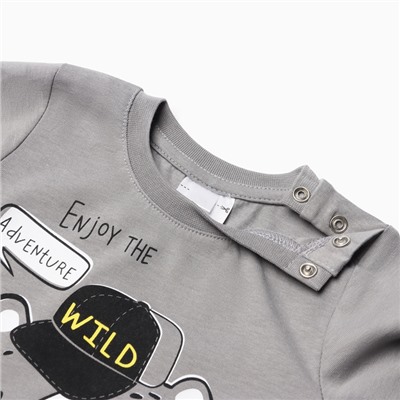 Лонгслив для мальчика, рост 74 см, серый