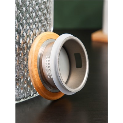 Кувшин BellaTenero «Эко», 1.5 л, с бамбуковой крышкой, стекло, прозрачный