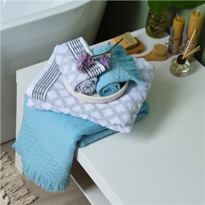 Полотенце махровое LoveLife «Аморе» 50×90 см, голубой, 100% хлопок, 450 г/м²