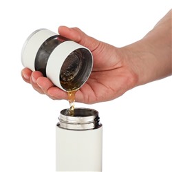 УЦЕНКА Термос — заварник "Мастер К", 420 мл, с термометром, сохраняет тепло до 12 ч, белый 1100299