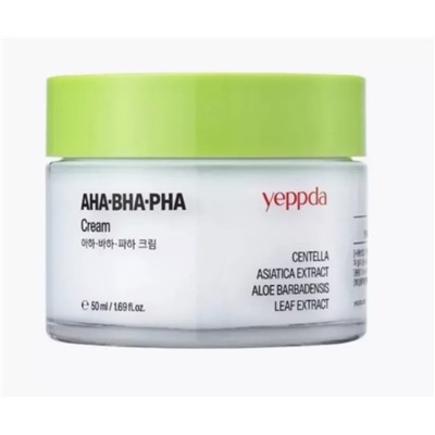 Yeppda Крем для лица с кислотами и экстрактом центеллы азиатской AHA+ BHA+ PHA Cream