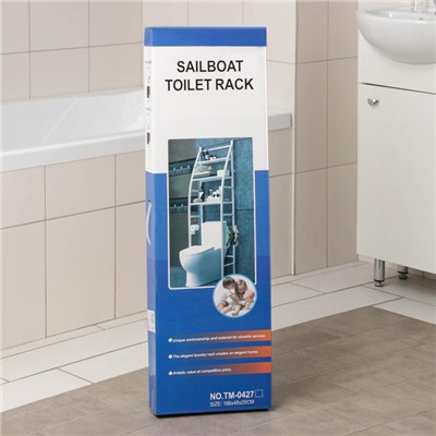 Стеллаж над унитазом, 50×32×166 см, белый