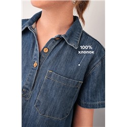 Джинсовое платье с коротким рукавом для девочки Happyfox