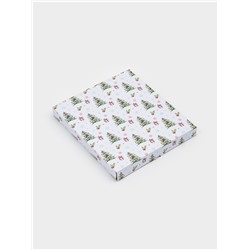 Блюдо сервировочное новогоднее Доляна «Еловые ветки», 24.5×24.7×2 см, стекло, белое, зелёное